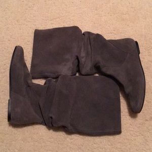 Grey suede boots